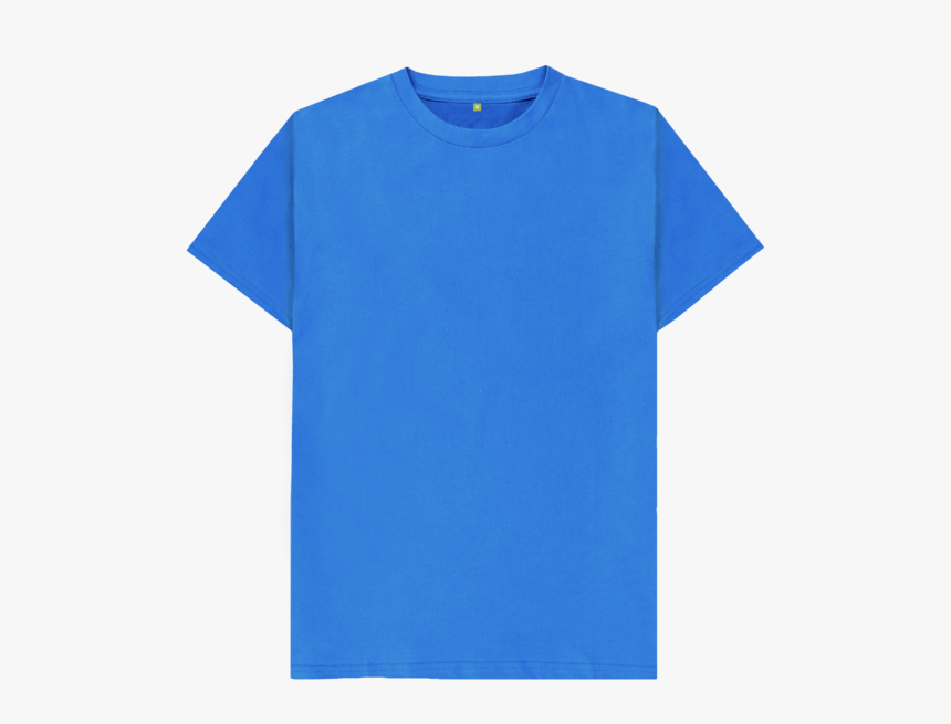 Bright Blue Plain Organic T-shirt, HD Png Download - kindpng
