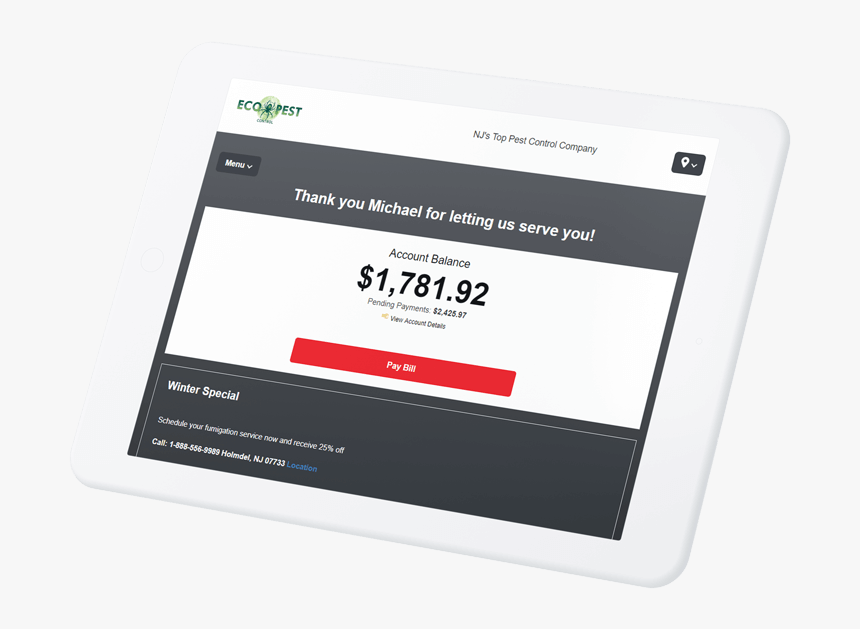 Commercial Pest Control Software - Tablet Computer, HD Png Download, Free Download