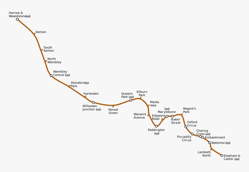 London Underground Map Bakerloo Line, HD Png Download, Free Download