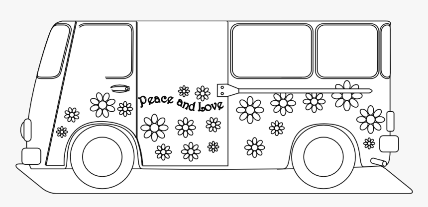 Hippie Van Clipart Black, HD Png Download, Free Download