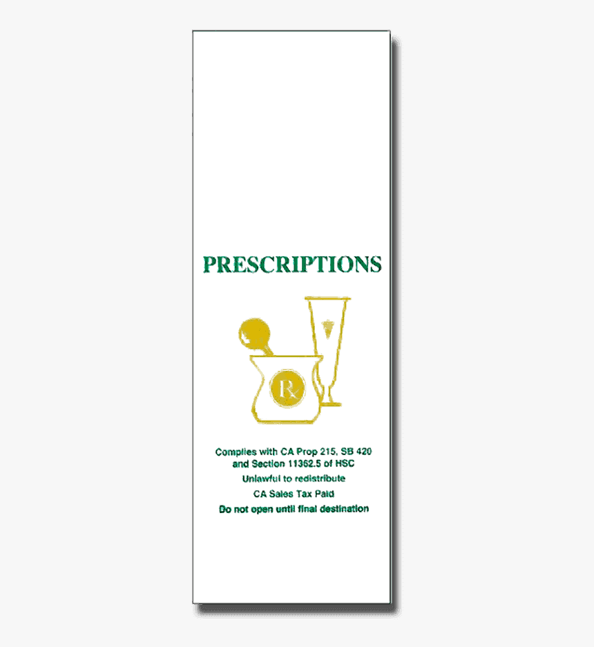 Prescription Rx Paper Bags California Small, - Illustration, HD Png Download, Free Download