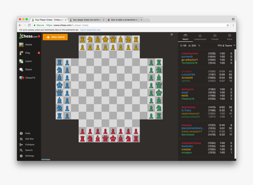 Null - 4 Player Chess, HD Png Download, Free Download