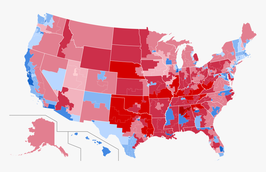 How Big Do Democrats Have To Win To Retake The House - 2016 Election By Congressional District, HD Png Download, Free Download