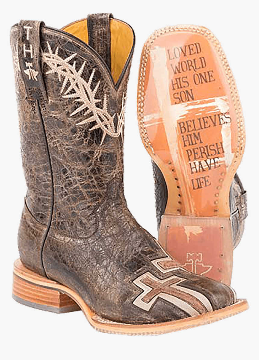 Tin Haul Women"s Crackled Leather Cross Cowboy Boot - Tin Haul Boots John 316, HD Png Download, Free Download