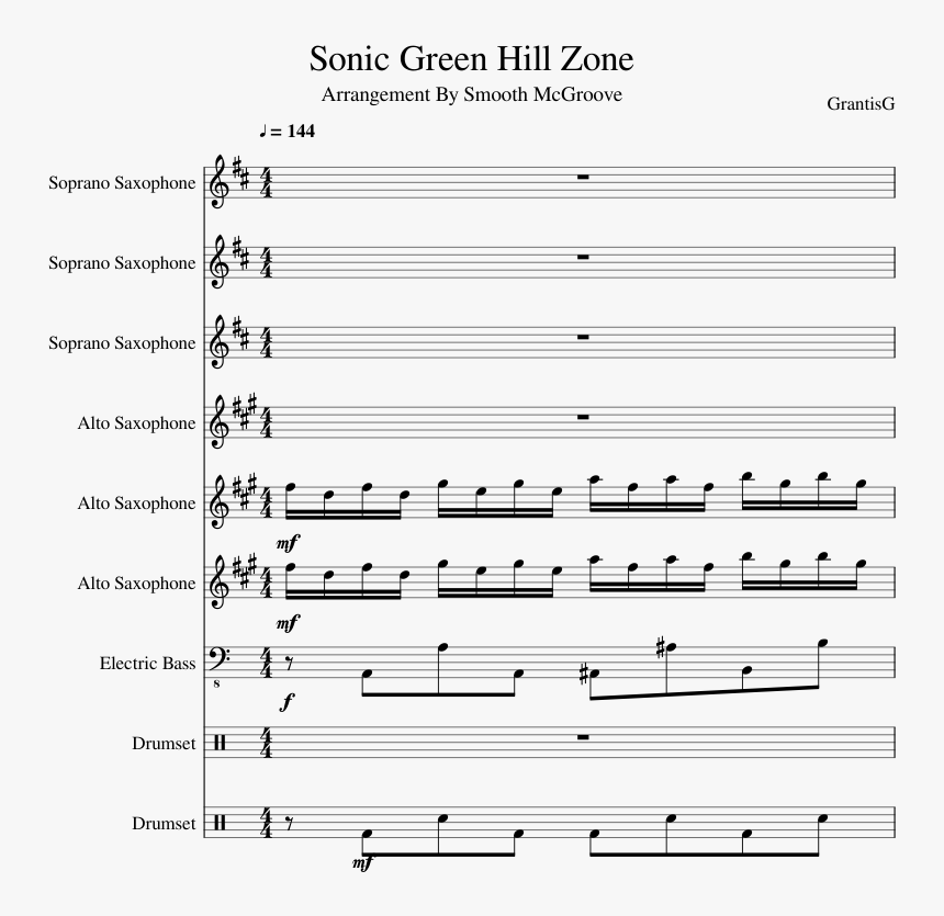 Green Hill Zone Alto Sax, HD Png Download, Free Download