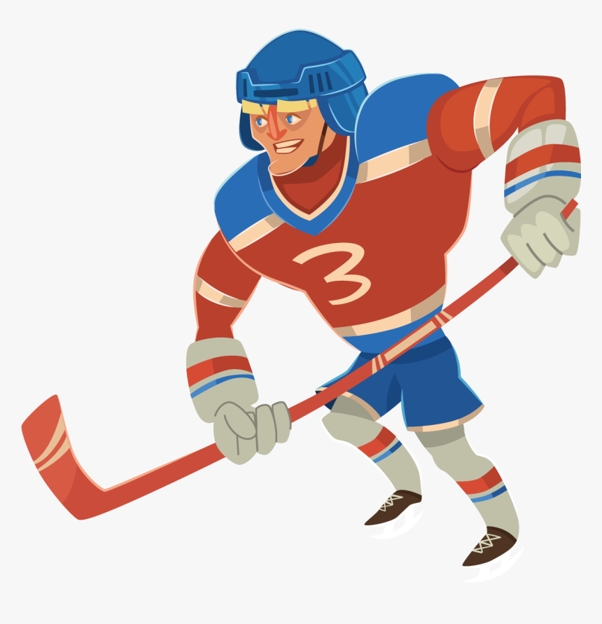 Clip Art Ice Drawing Transprent Png - Hockey Player Cartoon Png, Transparent Png, Free Download