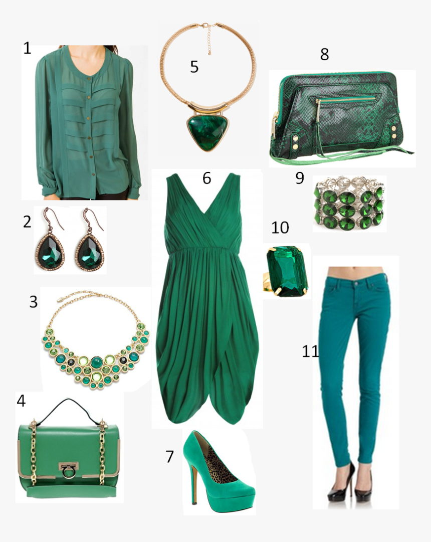 Color Jewelry Goes With Green Dress, HD Png Download - kindpng
