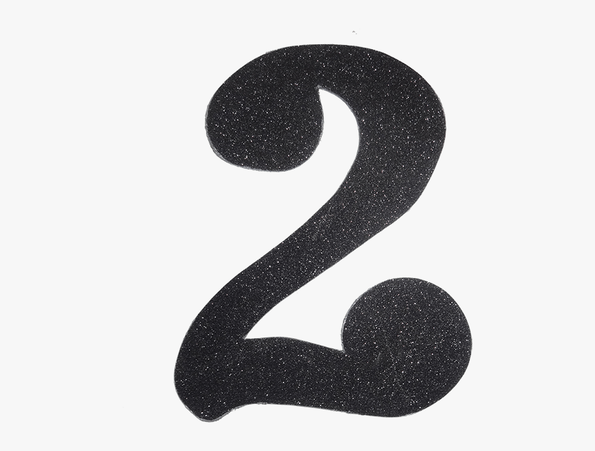 Black Glitter Number 2, HD Png Download - kindpng