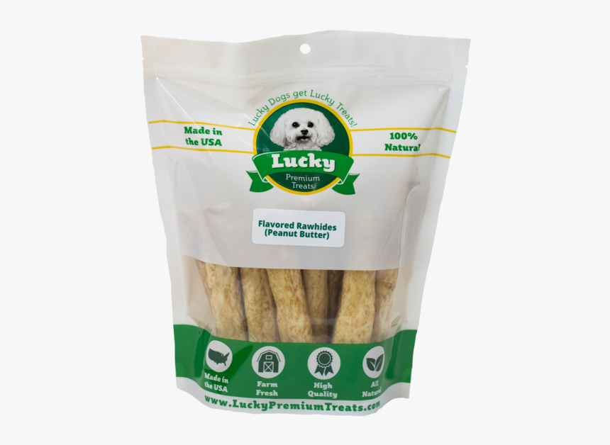 Lucky Premium Treats Peanut Butter Flavored Rawhide - Dog Food, HD Png Download, Free Download