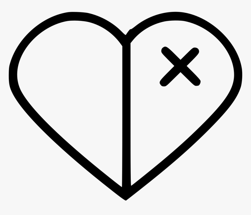 Heart Half Mark - Cross, HD Png Download, Free Download