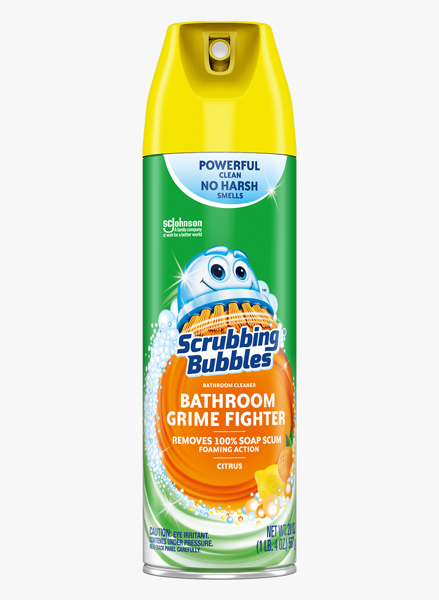 Grime Fighter Aerosol Citrus - Scrubbing Bubbles Bathroom Grime Fighter, HD Png Download, Free Download