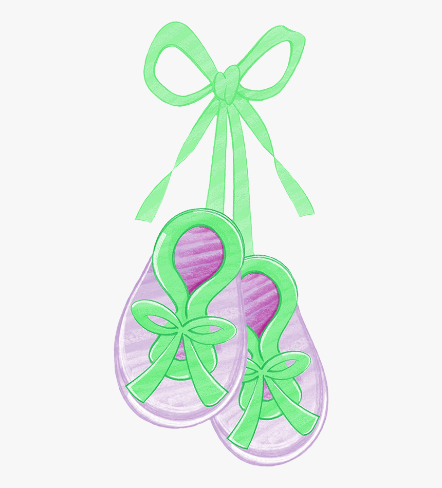 Baby Booties Green Ribbon, HD Png Download, Free Download