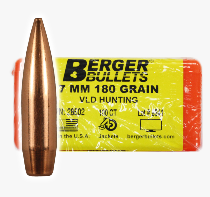 7 Mm, 180 Gr, Match Vld Hunting - Bullet, HD Png Download, Free Download