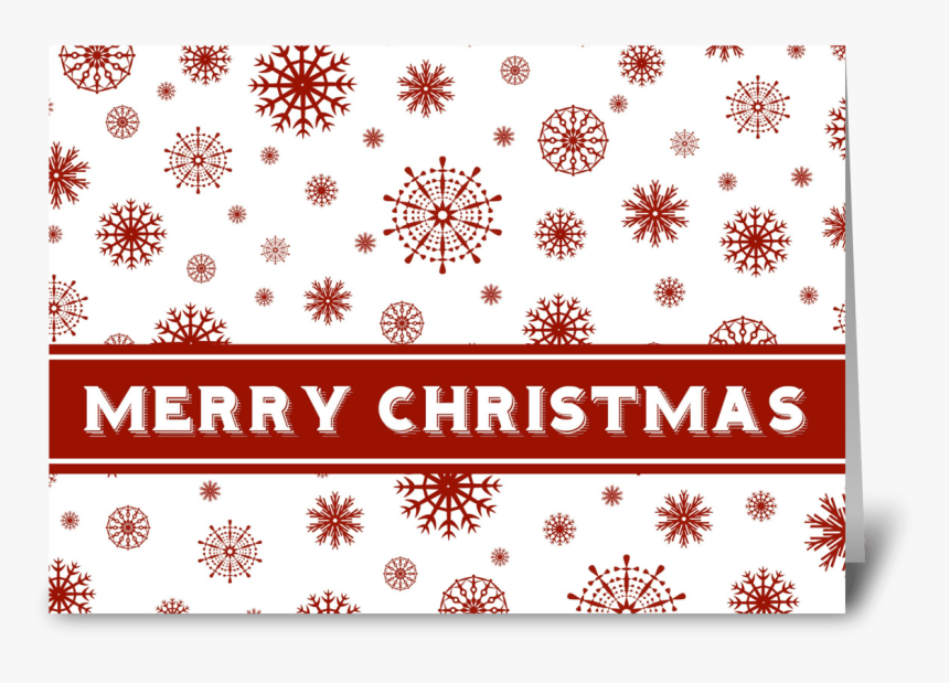 Red White Snowflakes Merry Christmas Greeting Card - Circle, HD Png Download, Free Download