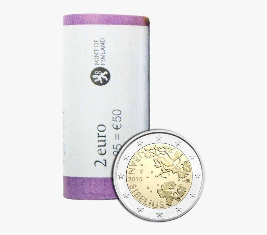 Money Roll Png - 2 Euro Finland 2015, Transparent Png, Free Download