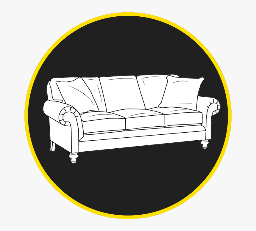 Couch Icon Black Background Circle - Studio Couch, HD Png Download, Free Download