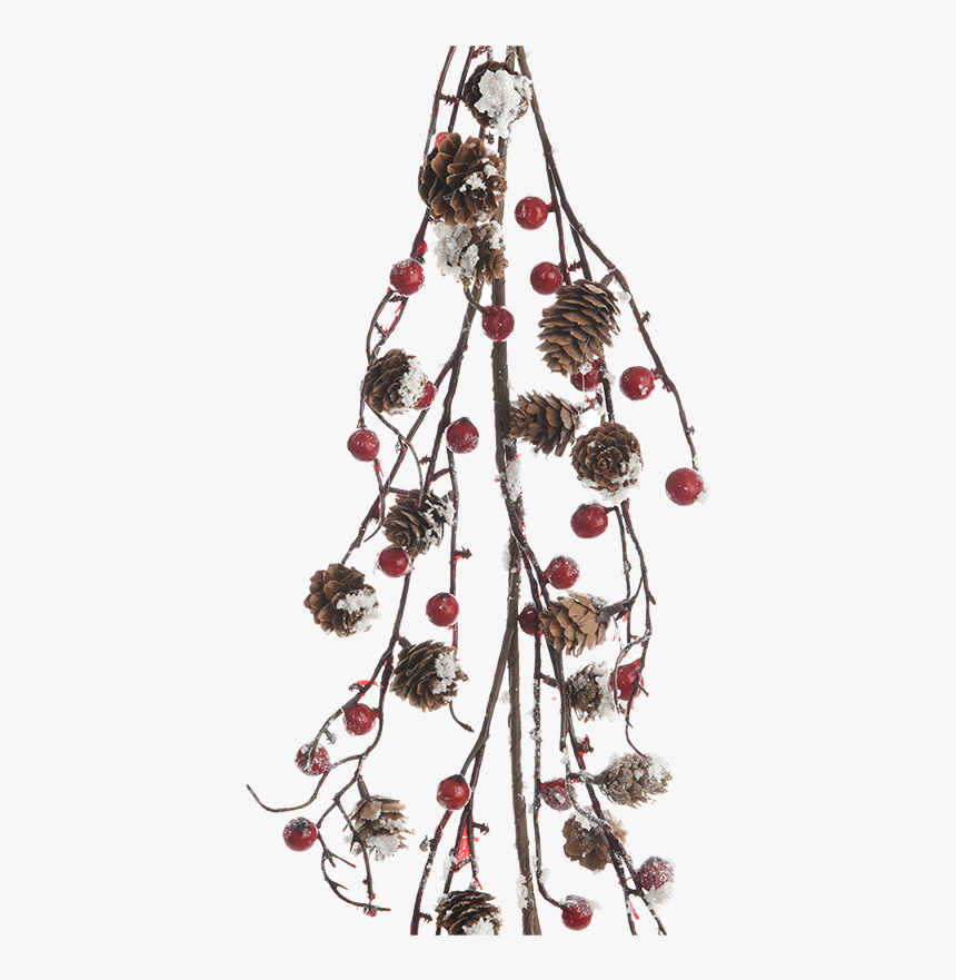 Berry Garland With Pine Cones And Snow - Chokecherry, HD Png Download, Free Download