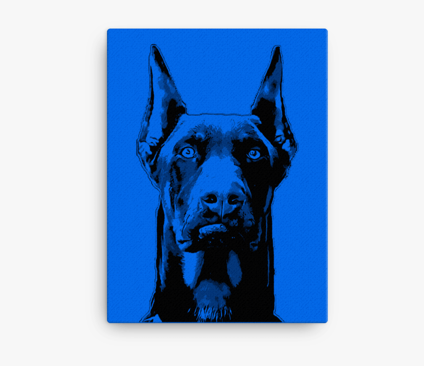 Doberman Pinscher Duotone Comic Canvas - Dobermann, HD Png Download, Free Download