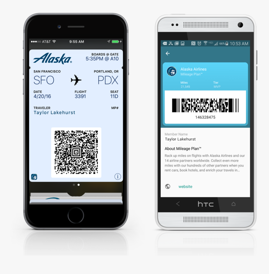 Mobile Boarding Pass Alaska Airlines - Iphone, HD Png Download, Free Download