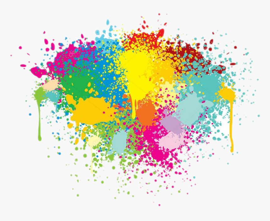 Colorful Splash Png - Vector Paint Splashes Transparent Background, Png  Download - kindpng