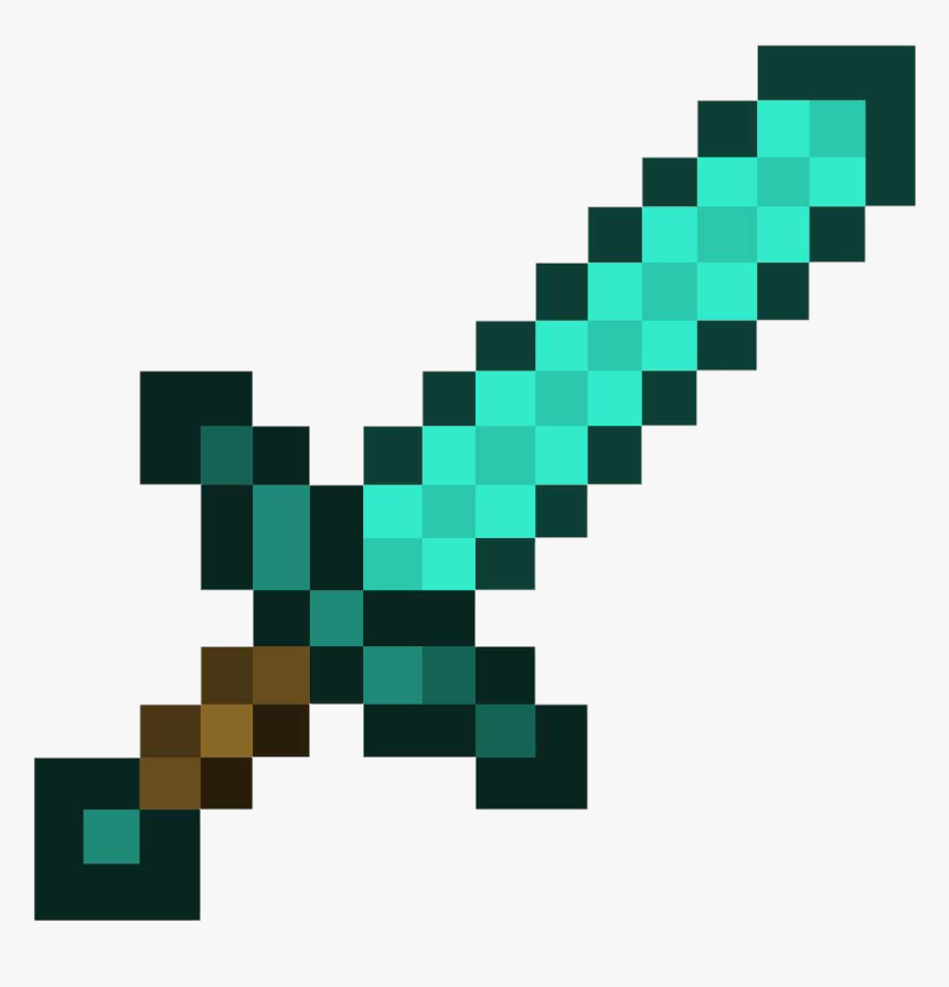 Clip Art Diamond Clipart - Minecraft Diamond Sword, HD Png Download, Free Download