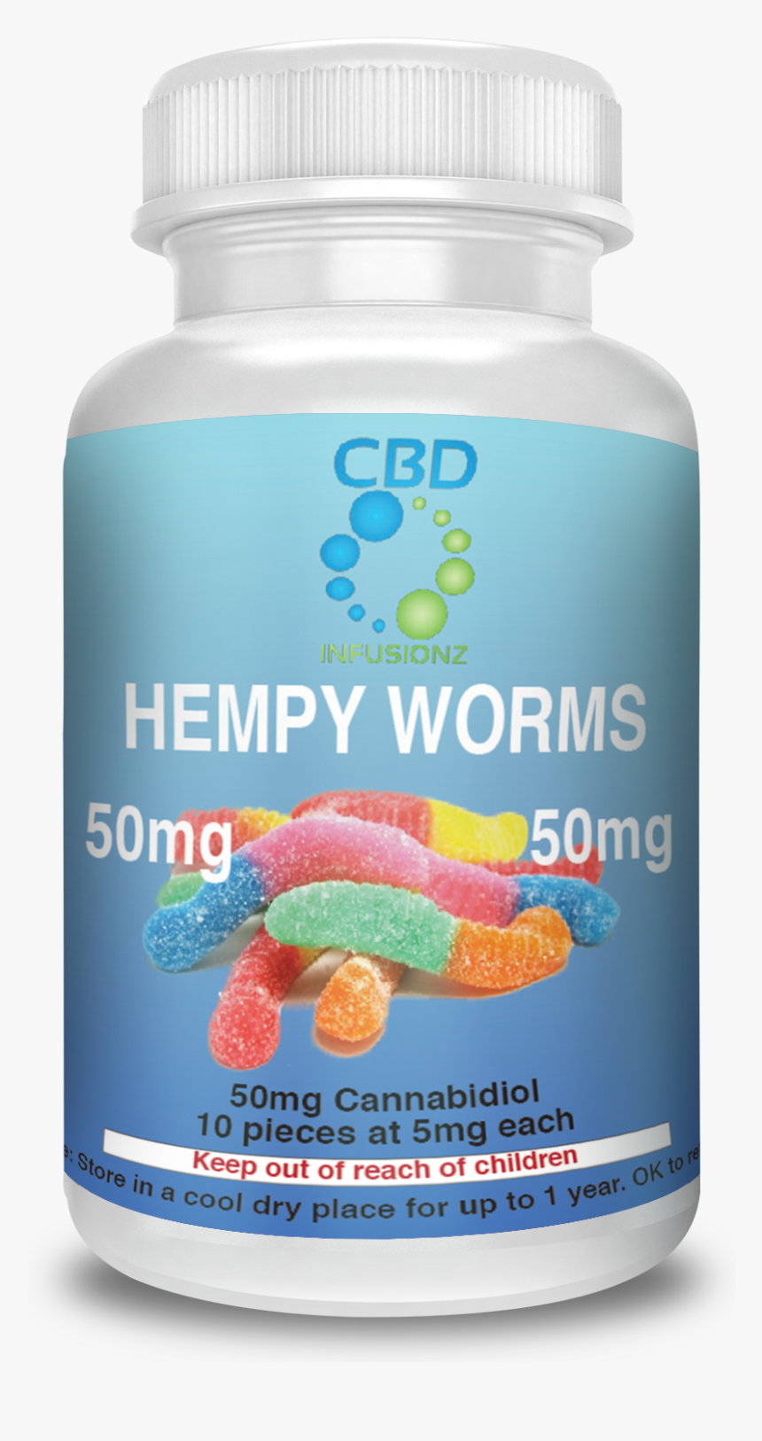 Hempy Worms Gummy Cbd Edibles, HD Png Download, Free Download