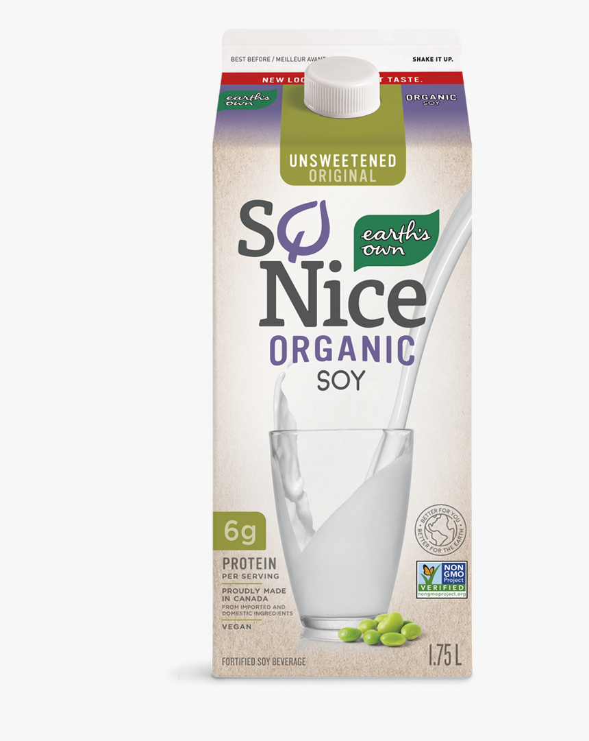 Earths Own Unsweetened Original Organic Soy Milk Plant, HD Png Download, Free Download