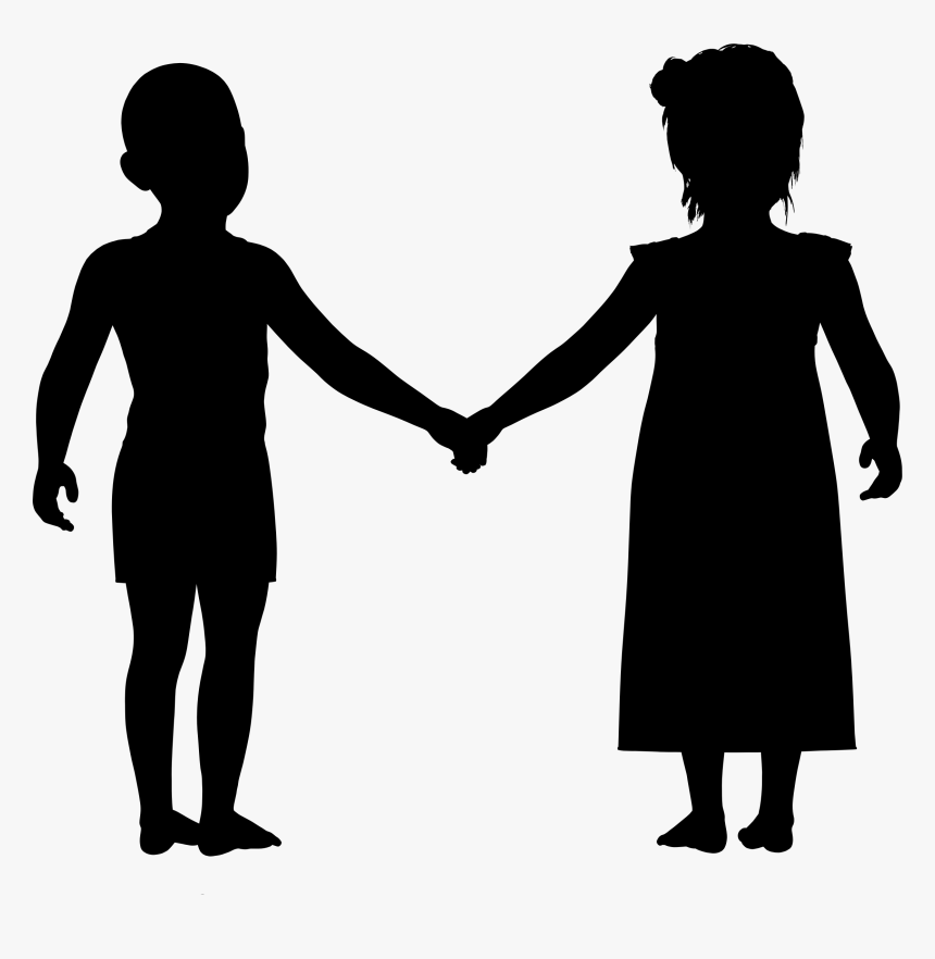Download Silhouette Holding Hands Family Clip Art Boy And Girl Silhouette Png Transparent Png Kindpng