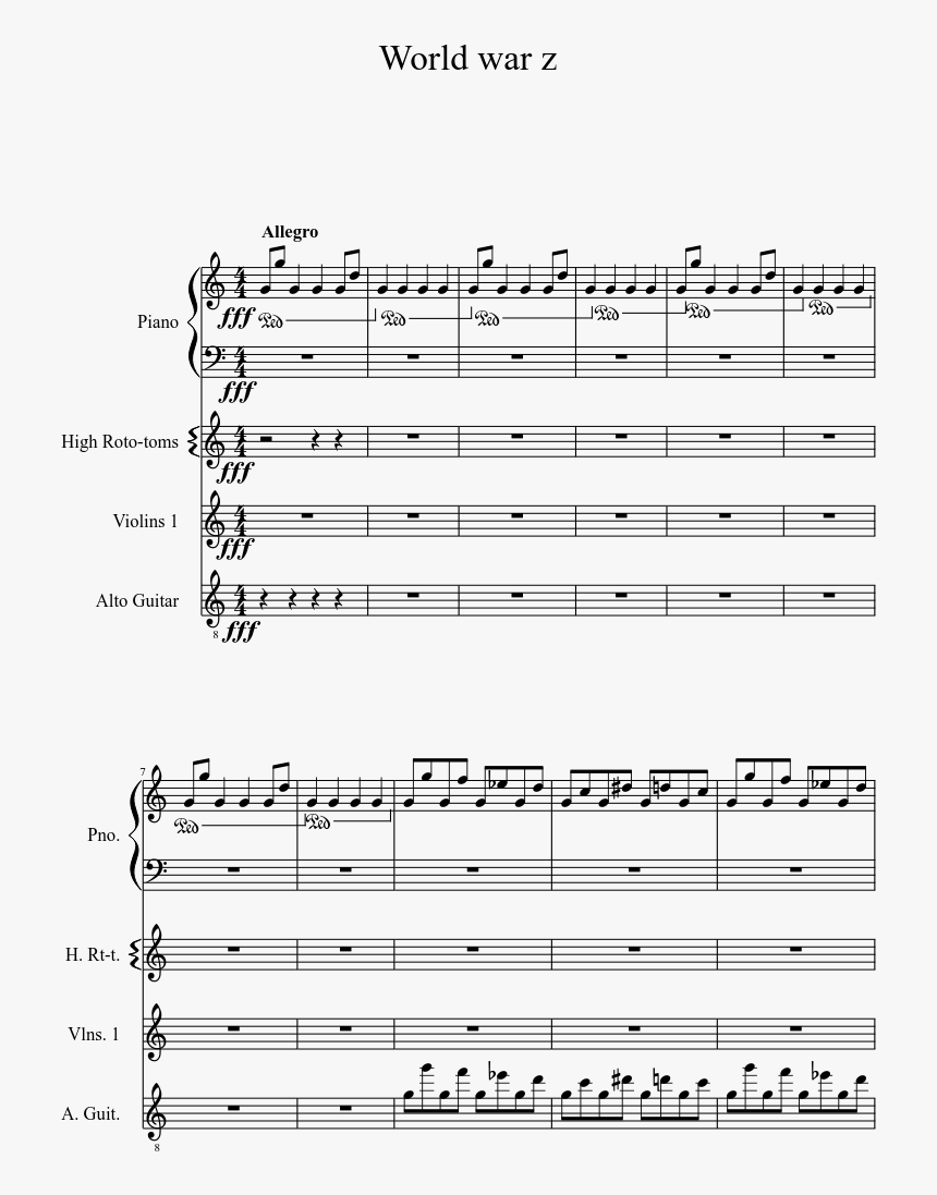 World War Z Piano Notes, HD Png Download, Free Download