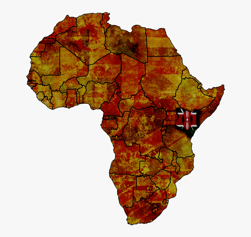 African Continent And Kenya - Sudan Map And Flag, HD Png Download, Free Download