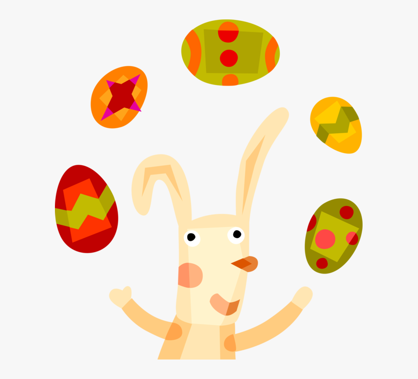 Vector Illustration Of Easter Bunny Juggling Easter, HD Png Download, Free Download