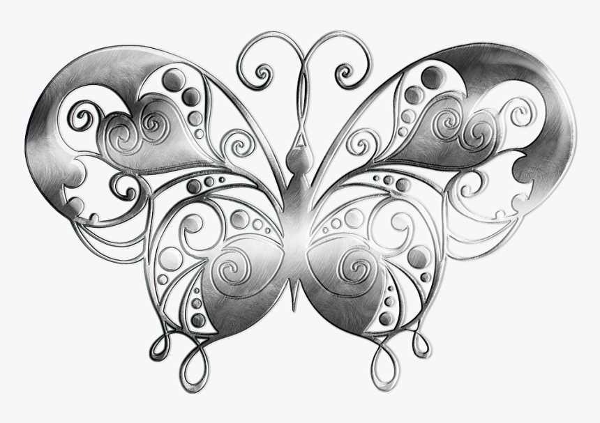 Butterfly, Metal, Silver, Texture, Graphic, Decorative - Silver Butterfly Png, Transparent Png, Free Download