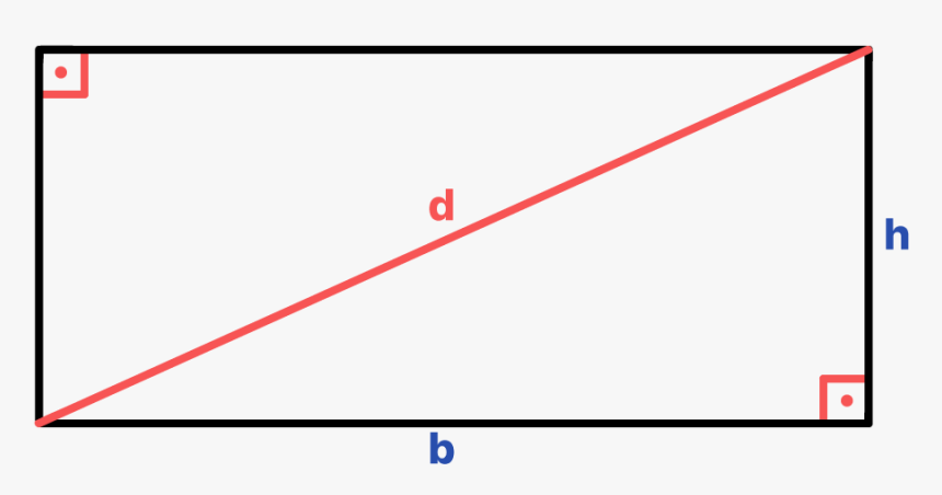 Diagonal Do Retângulo Apresentada Com Destaque No Retângulo - Retangulo Diagonal, HD Png Download, Free Download