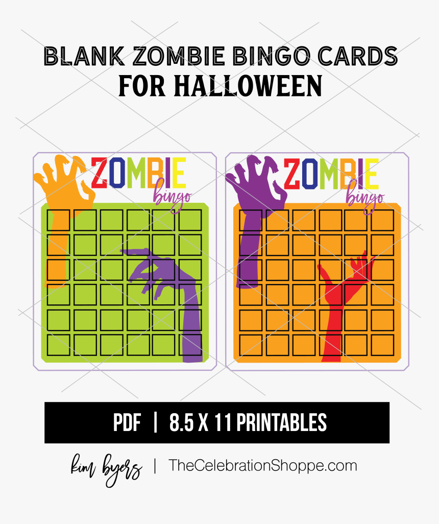 Download Free Zombie Bingo Cards Trunk Or Treat Free Printable Hd Png Download Kindpng