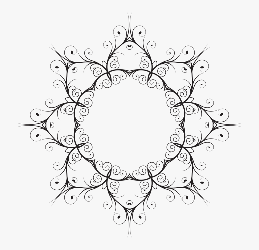 Line Art,flower,leaf - Islamic Border Png Free, Transparent Png, Free Download