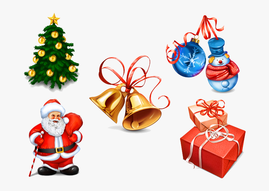 Xmas Elements Png Pic - Santa Claus Gift Png, Transparent Png - kindpng