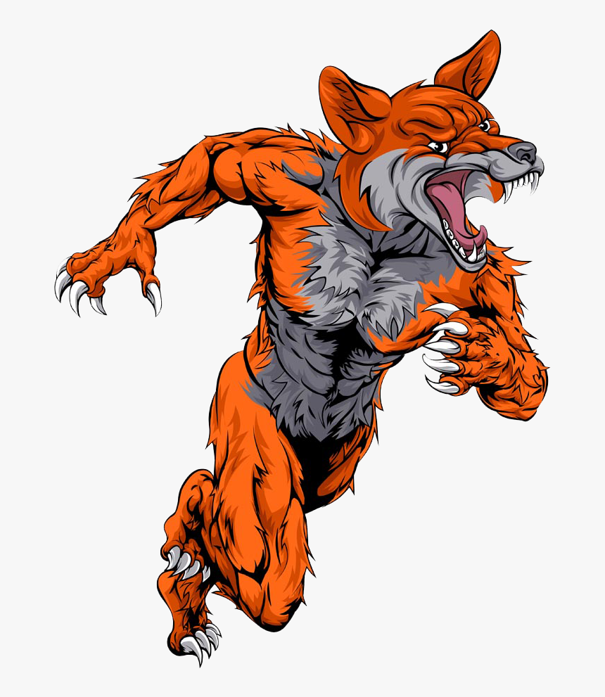 Mascot Fox Graphic Design Illustration - Werewolf Running, HD Png Download, Free Download