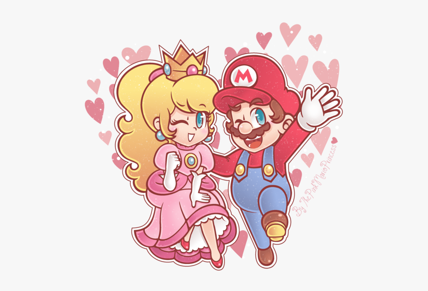 Super Mario Bros - Mario And Princess Peach Cute, HD Png Download, Free Download