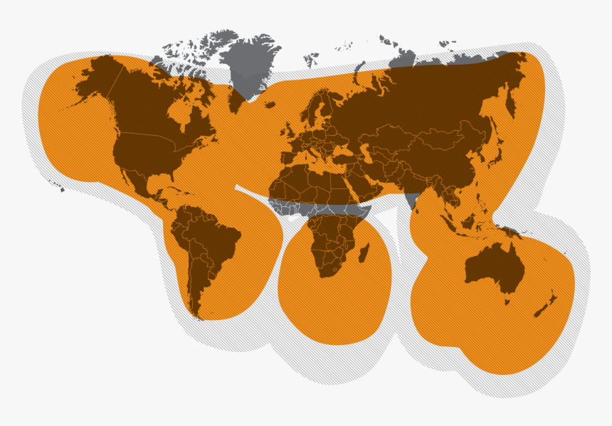 Spot Coverage - Globalstar Satellite Coverage Map, HD Png Download, Free Download