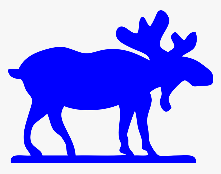 Moose, Mammal, Animal, Silhouette, Blue, Scandinavia - Brown Moose Clip Art, HD Png Download, Free Download