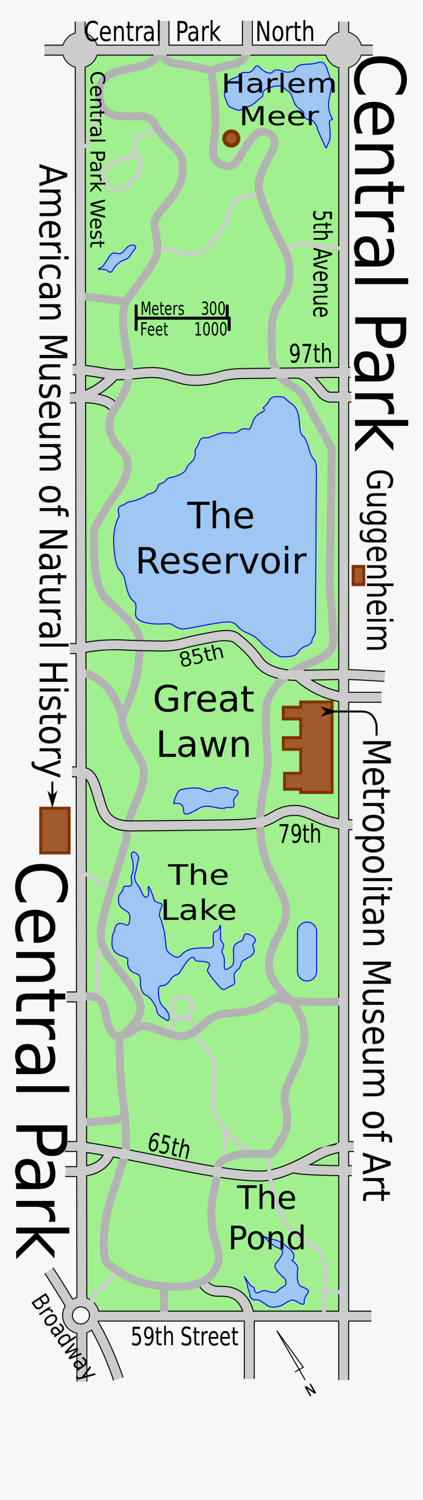 Central Park Size In Km, HD Png Download - kindpng