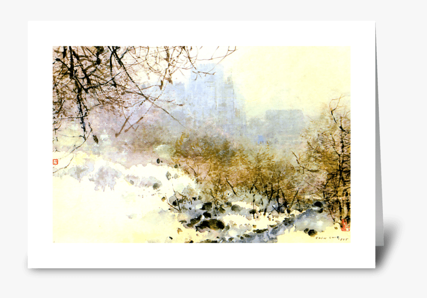 Central Park In Snow By Chen Chi Greeting Card - Picture Frame, HD Png Download, Free Download