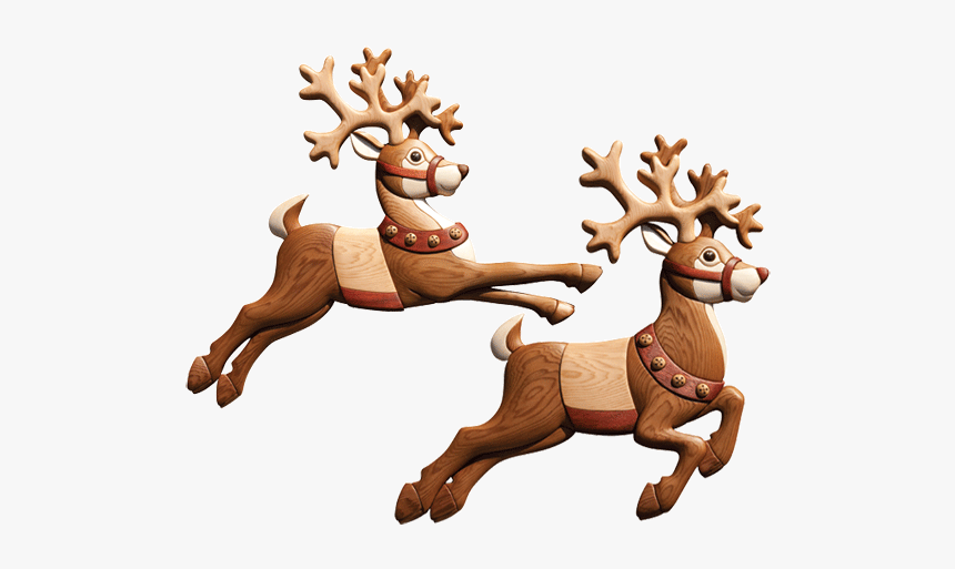 Santa And Reindeer Png, Transparent Png, Free Download