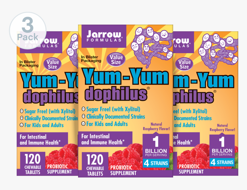 Image Of Yum Yum Dophilus® Natural Raspberry"
 Class="featured - Jarrow Yum Yum Dophilus, HD Png Download, Free Download