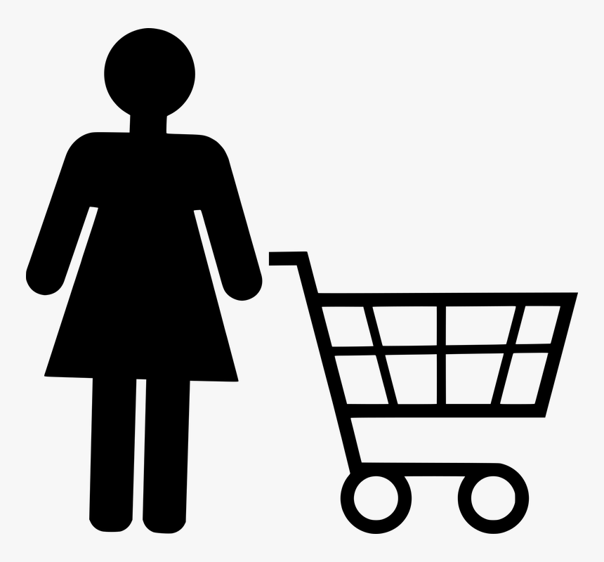 Icon, Shopping, People, Consumer, Customer, Shopper - White Shopping Cart Png, Transparent Png, Free Download