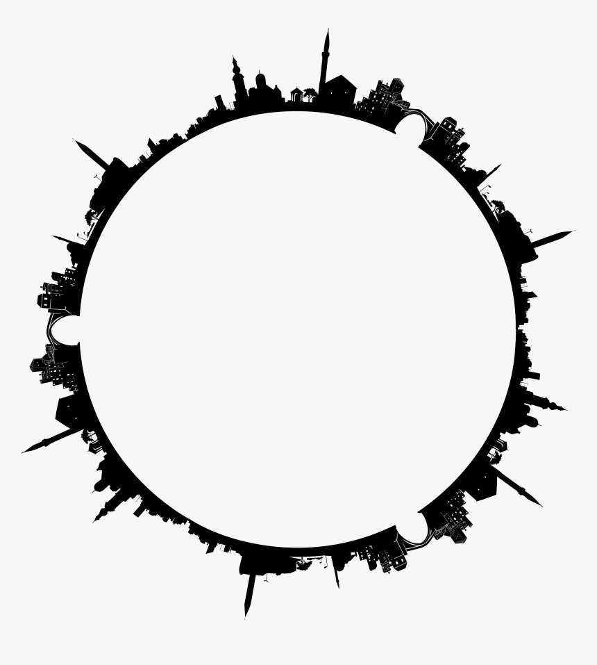 City Skyline In A Circle, HD Png Download, Free Download