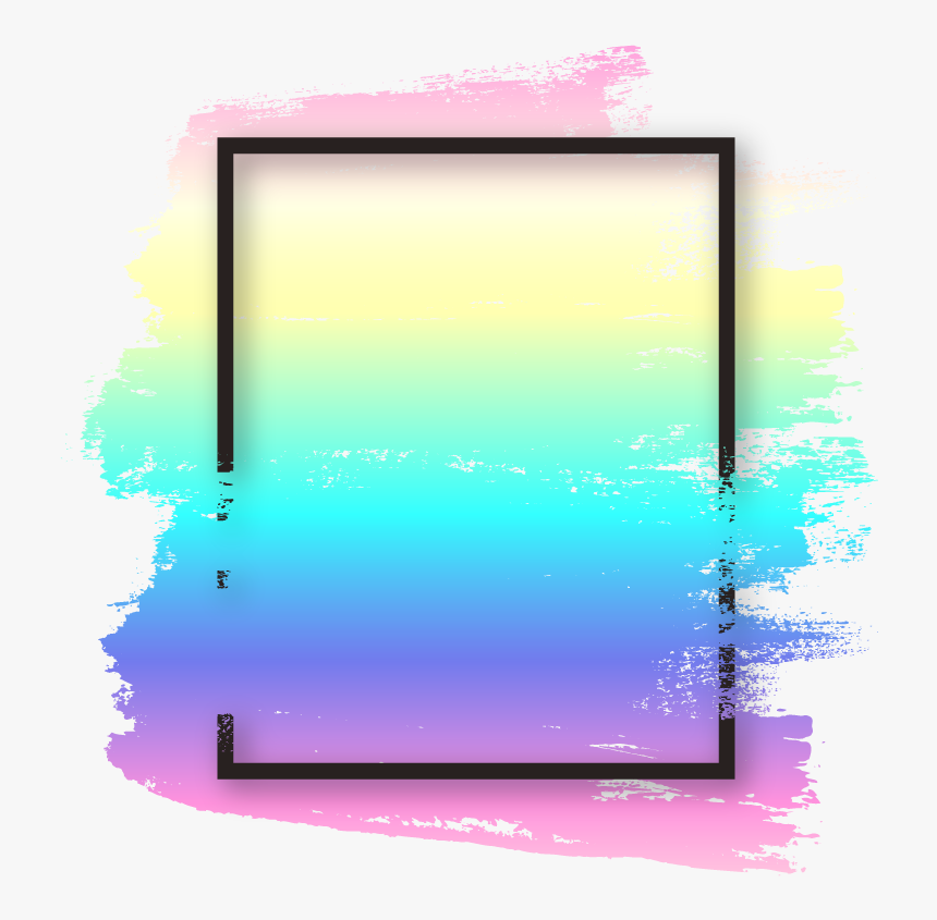 #rainbow #brush #glitter #square #geometric #colorful - Blue Brush Square Png, Transparent Png, Free Download