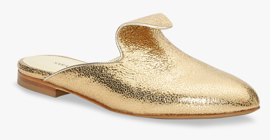 10mm Italian Made Andrea Slide Flat In Gold Crackle - Slip-on Shoe, HD Png Download, Free Download