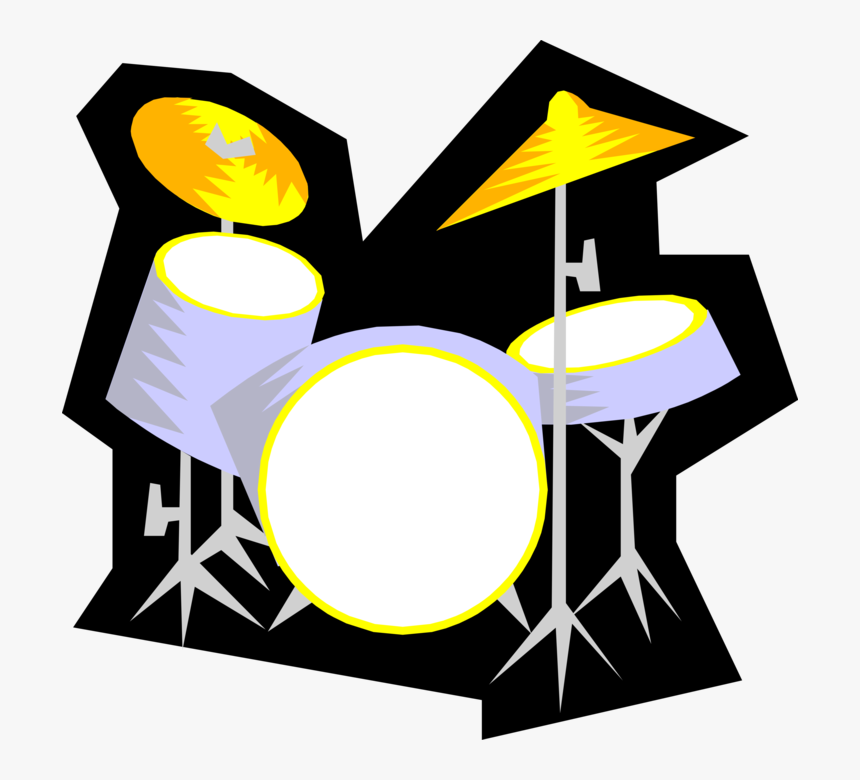 Vector Illustration Of Drum Set Or Drum Kit Percussion - Hep Alien, HD Png Download, Free Download
