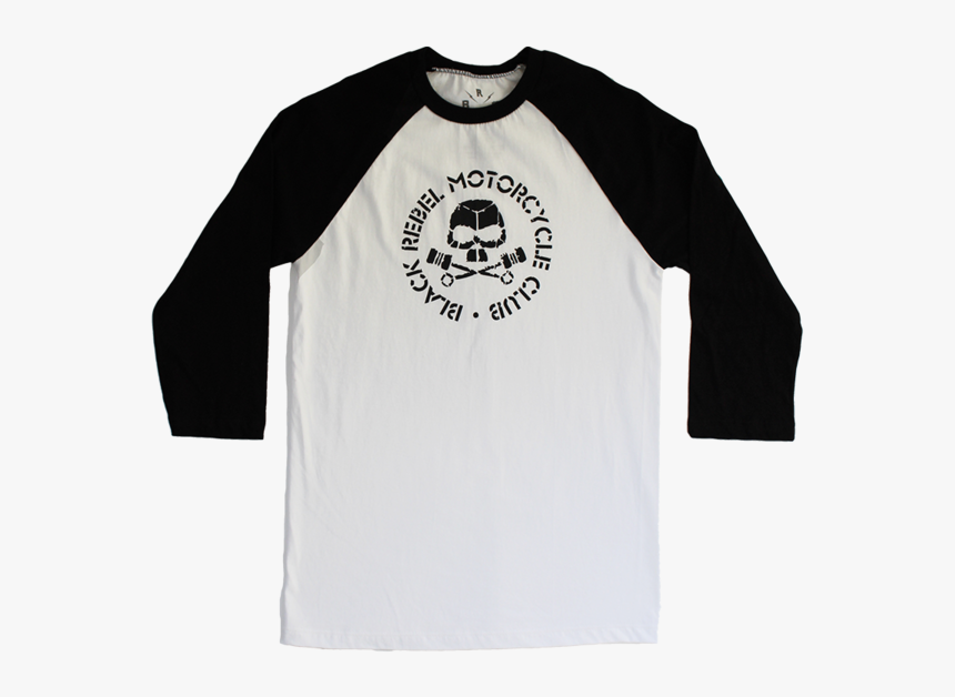 Skull & Pistons White & Black Raglan - Black Rebel Motorcycle Club, HD ...